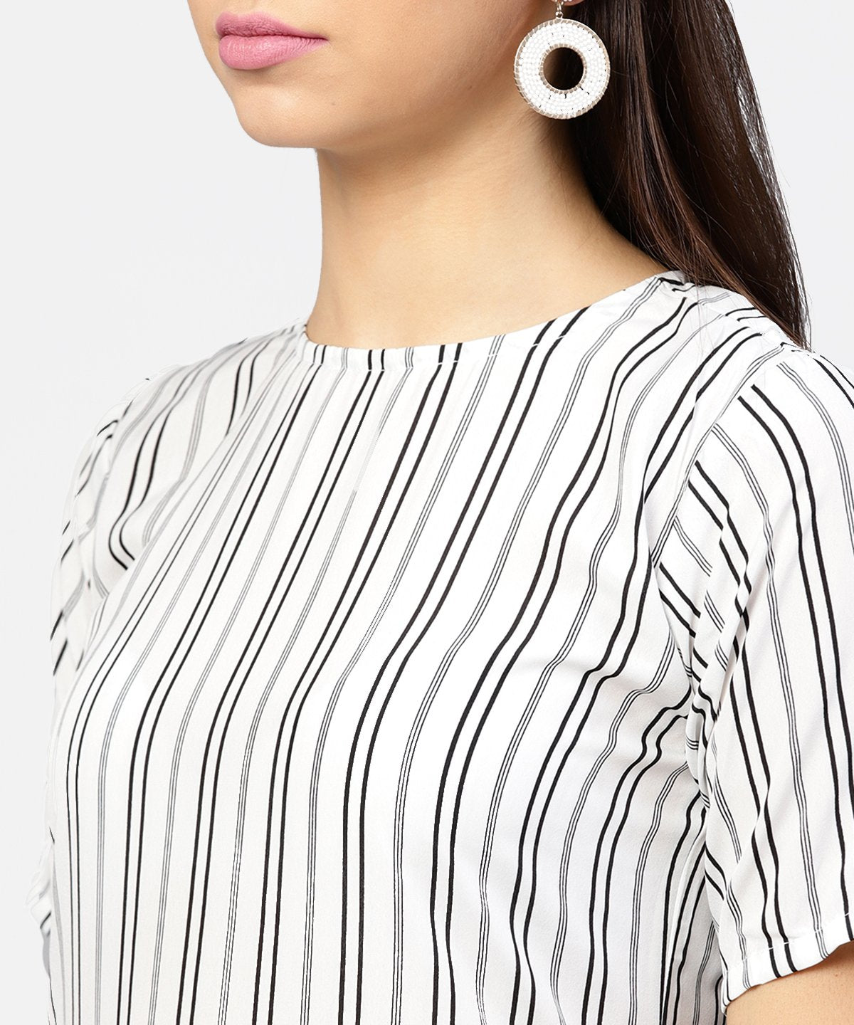 Multi Colored Maxi Dress With Round Neck And Half Sleeves | LASVINI - Redefining Indian Fashion with Elegance