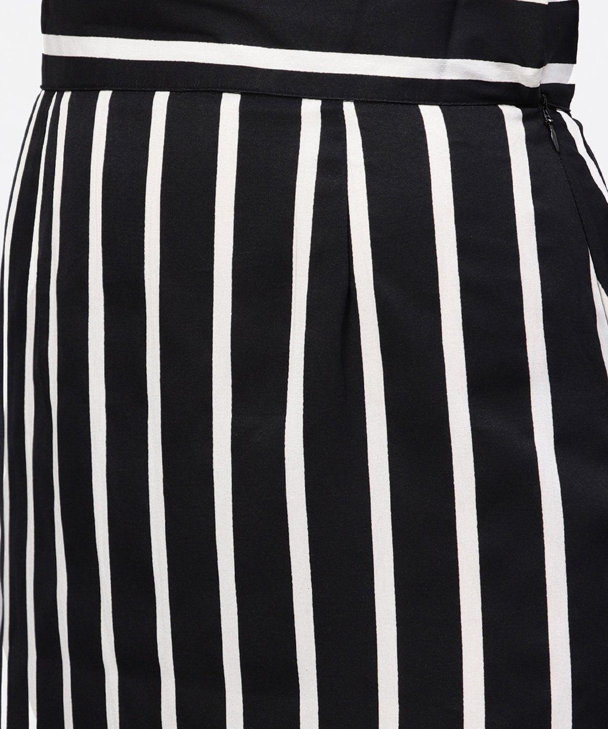 Red Cape Sleeves Formal Shirt Set With Midi Striped Skirt | LASVINI - Redefining Indian Fashion with Elegance