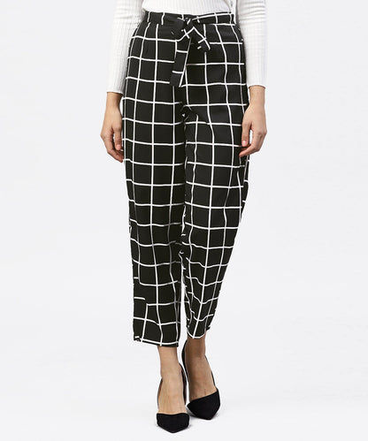 Black & White Checked Trouser With Side Pockets | LASVINI - Redefining Indian Fashion with Elegance