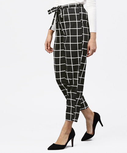 Black & White Checked Trouser With Side Pockets | LASVINI - Redefining Indian Fashion with Elegance