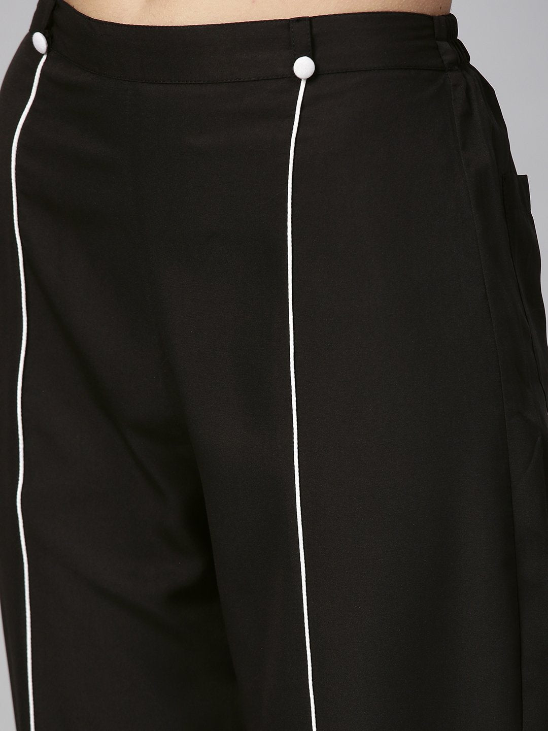 Women Black & White Printed Top With Trouser | LASVINI - Redefining Indian Fashion with Elegance