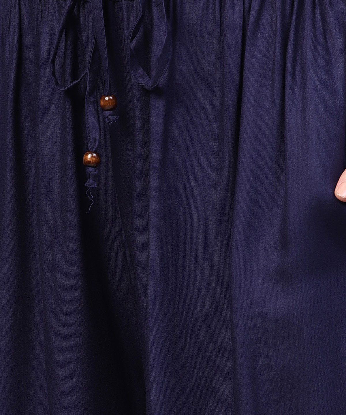 Navy Blue Ankle Length Flared Palazzo | LASVINI - Redefining Indian Fashion with Elegance