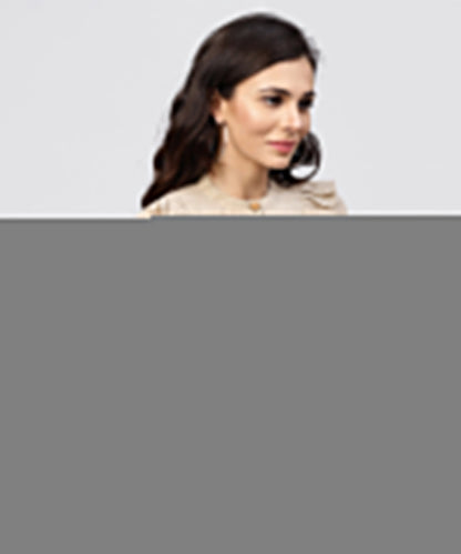 Ruffled Yoke With Open Centre Placket Top With Pleated Sleeves And Mandarin Collar | LASVINI - Redefining Indian Fashion with Elegance