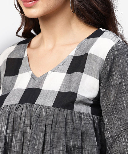 Grey Top With V-Neck And Flared Sleeves | LASVINI - Redefining Indian Fashion with Elegance