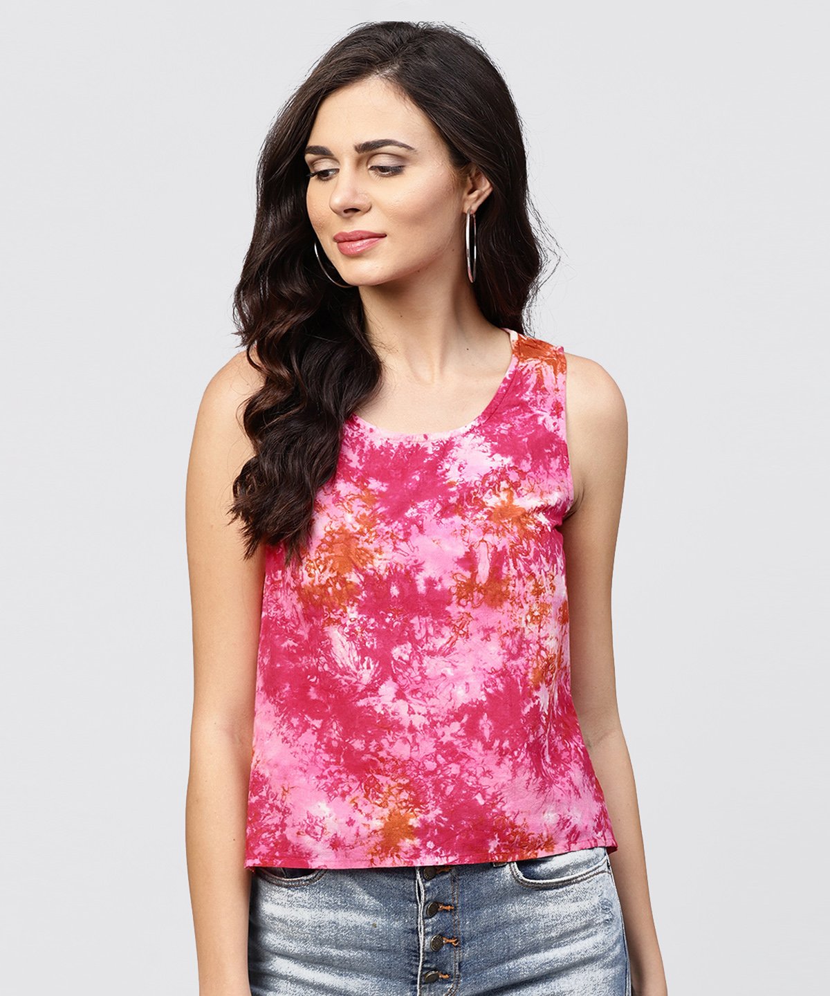 Pink Colored Sleeveless Top With Round Neck | LASVINI - Redefining Indian Fashion with Elegance