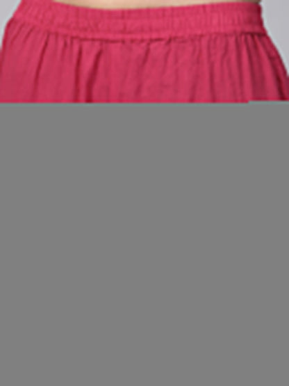 Pink Ombre Dyed Half Sleeve A-Line Kurta With Pink Ankle Length Palazzo | LASVINI - Redefining Indian Fashion with Elegance