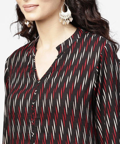 Blue 3/4Th Sleeve Cotton Straight Kurta | LASVINI - Redefining Indian Fashion with Elegance