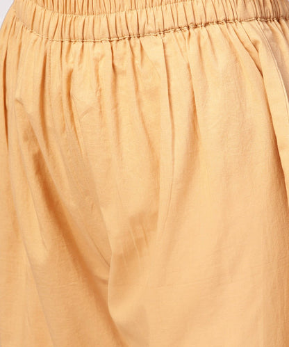 Yellow & Red Printed 3/4Th Sleeve Straight Cotton Kurta | LASVINI - Redefining Indian Fashion with Elegance