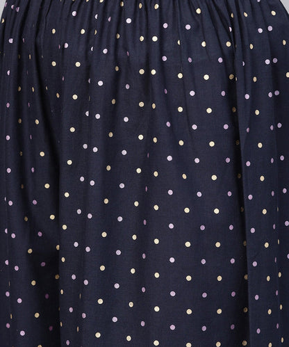 Pink 3/4Th Sleeve Cotton Printed Kurta With Black Printed Ankle Length Pallazo | LASVINI - Redefining Indian Fashion with Elegance