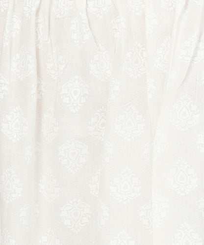 Off White Printed 3/4Th Sleeve Cotton Kurta With Ankle Length Palazzo | LASVINI - Redefining Indian Fashion with Elegance