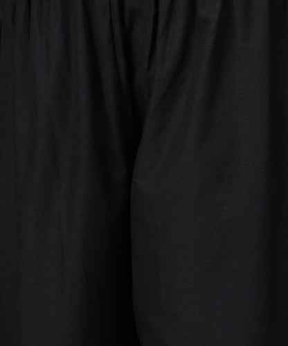 Black 3/4Th Sleeve Yoke Printed Kurta With Ankle Length Pallazo | LASVINI - Redefining Indian Fashion with Elegance