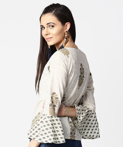Off White Full Sleeve Cotton Tops | LASVINI - Redefining Indian Fashion with Elegance