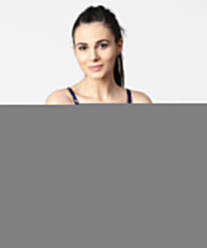 Cold Shoulder Navy Blue Printed Draw String Top With Ruffled Neck & Sleeve | LASVINI - Redefining Indian Fashion with Elegance