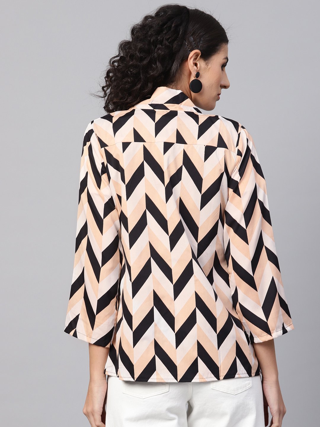 Multi Colored 3/4Th Sleeve Front Open Jacket With Belt | LASVINI - Redefining Indian Fashion with Elegance