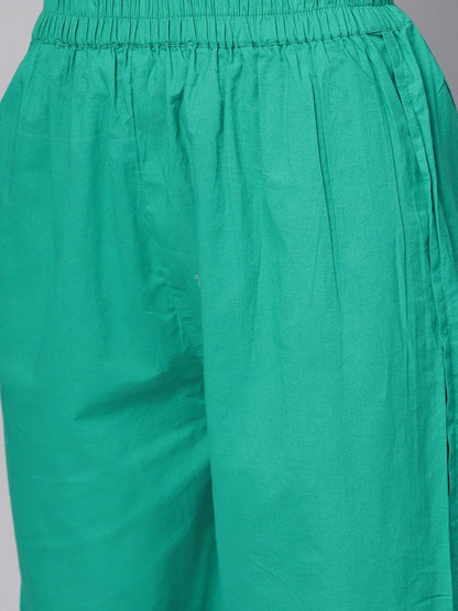 Navy Blue Multi Colored Pleated Kurta With Solid Tulip Pants | LASVINI - Redefining Indian Fashion with Elegance