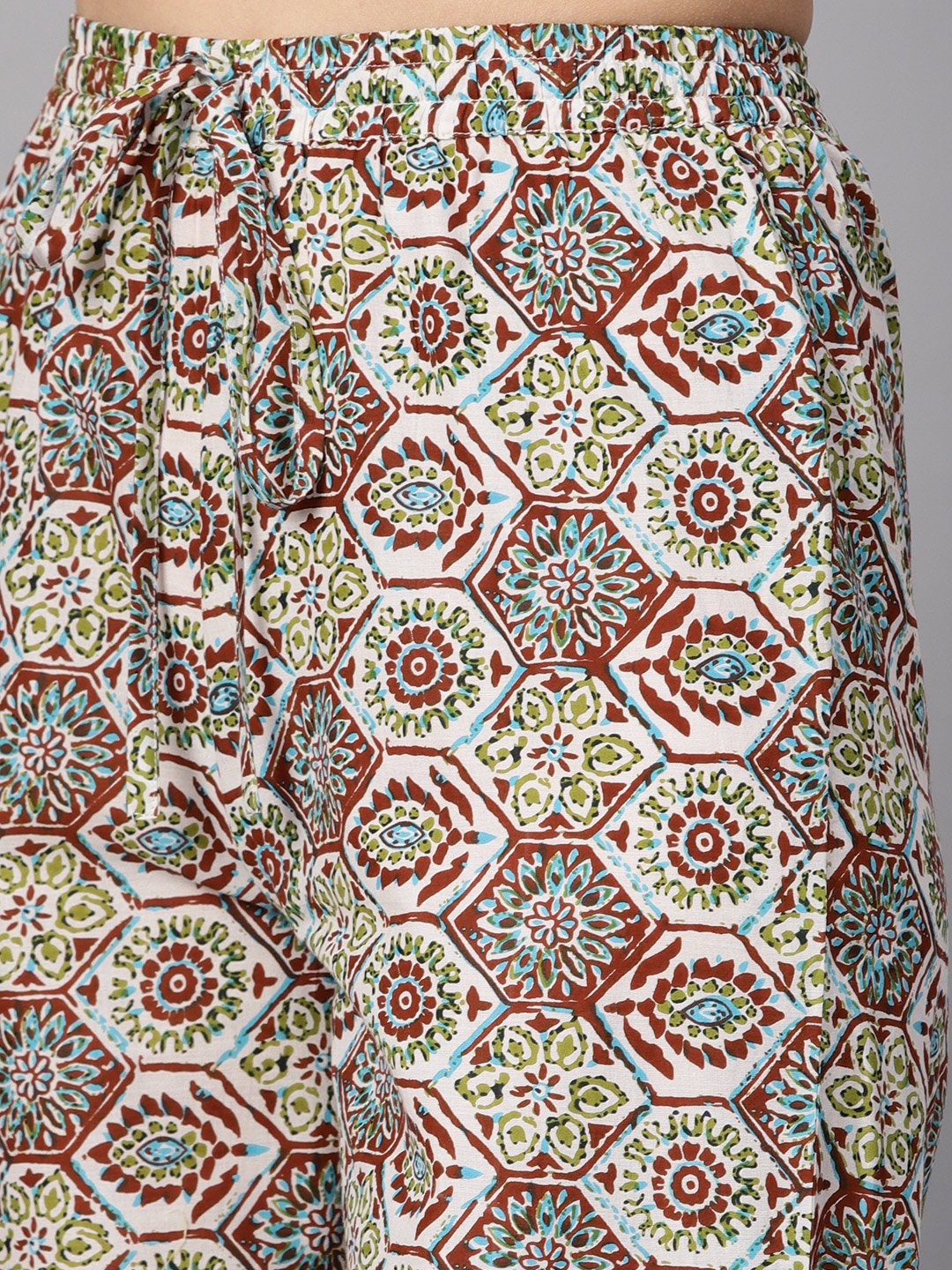 Solid Dark Blue Rayon Straight Kurta With Printed Pocket And Cotton Printed Palazzo | LASVINI - Redefining Indian Fashion with Elegance