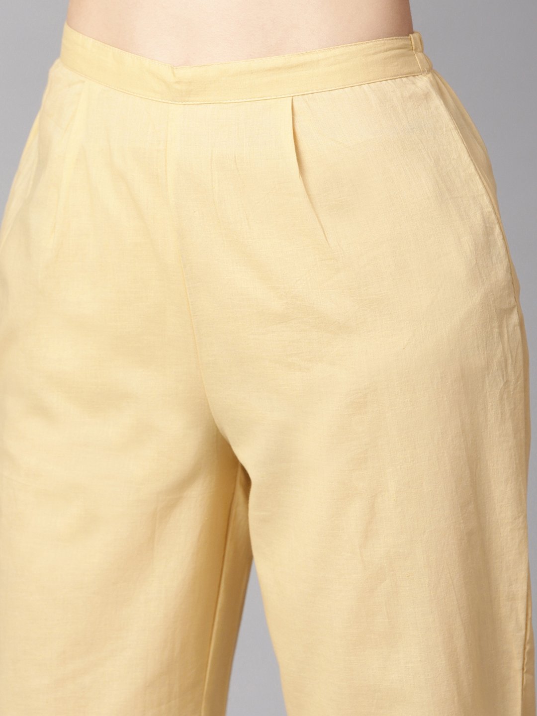 Maroon Floral Printed Kurta With Draw String Detailed Sleeves And Pale Yellow Pants | LASVINI - Redefining Indian Fashion with Elegance