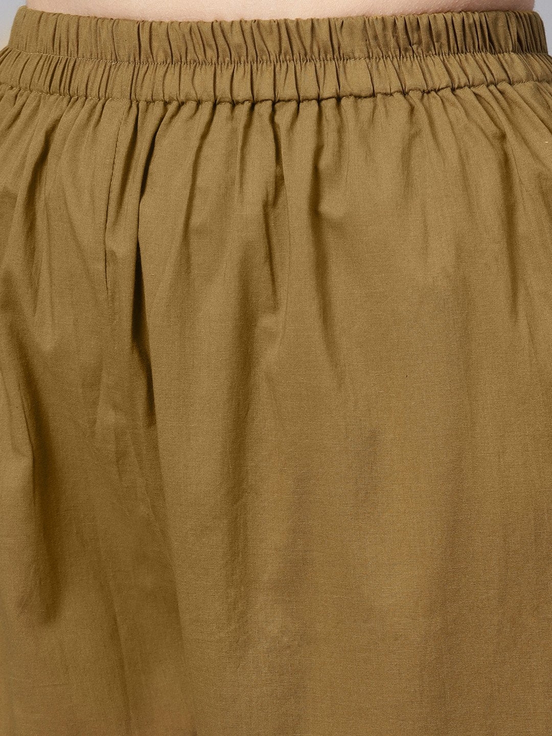 Peach Floral Printed Kurta With Solid Olive Green Pants | LASVINI - Redefining Indian Fashion with Elegance