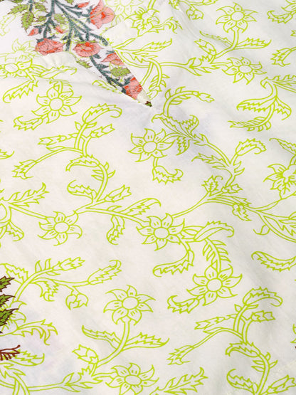 Women Green & Red Printed Kaftan Kurta | LASVINI - Redefining Indian Fashion with Elegance