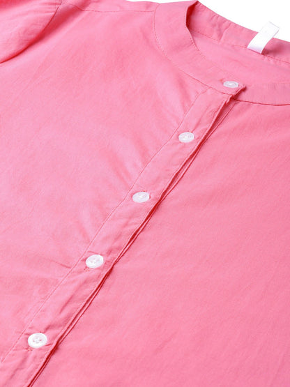 Women Mauve &  Solid A-Line Dress | LASVINI - Redefining Indian Fashion with Elegance