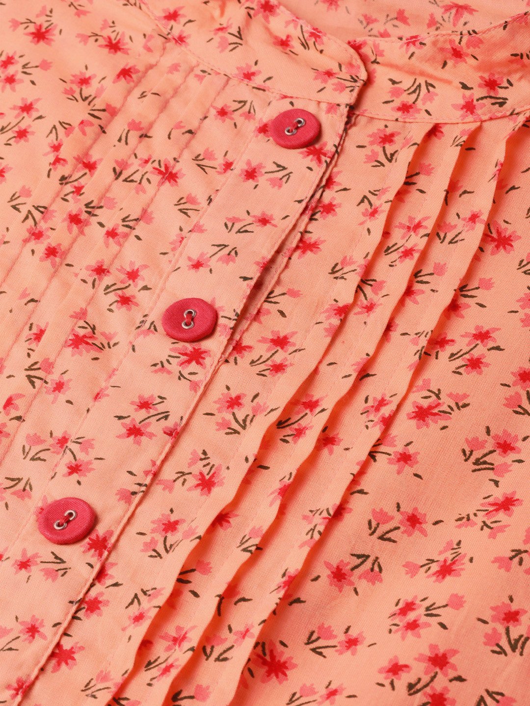 Women Peach &  Floral Printed Maxi Dress | LASVINI - Redefining Indian Fashion with Elegance