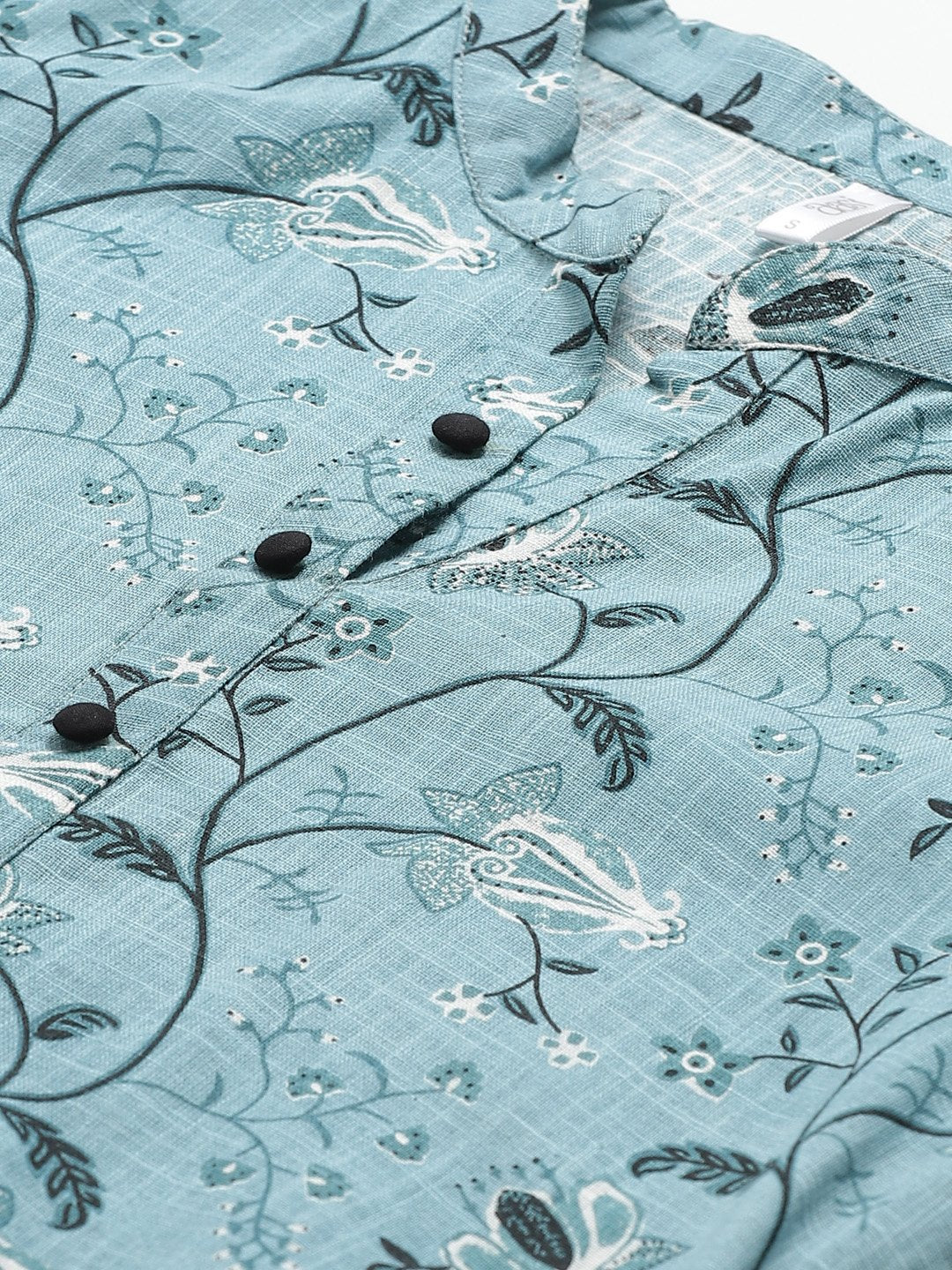 Women Straight Grey & Black Printed Kurta & Palazzo Set | LASVINI - Redefining Indian Fashion with Elegance