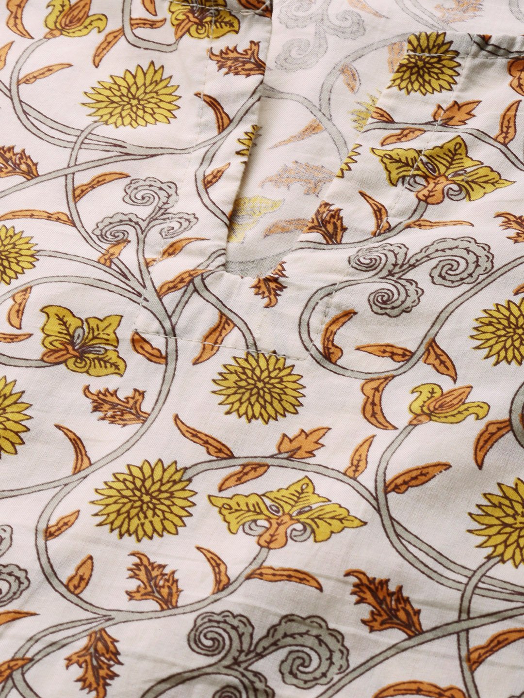 Women Cream And Multi Floral Prnt Top And Pant Set | LASVINI - Redefining Indian Fashion with Elegance