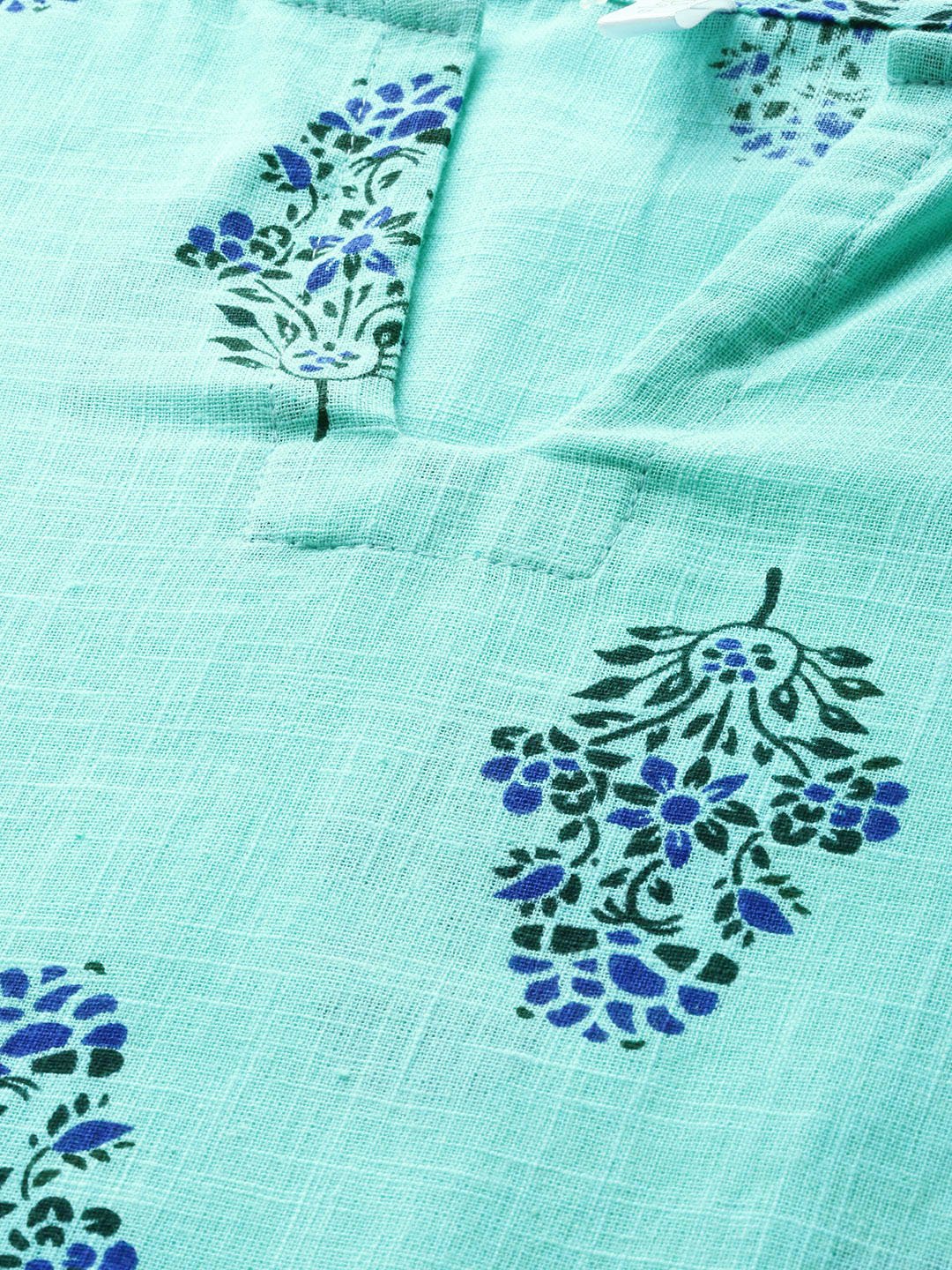 Women Turq Green And Multi Floral Prnt Top And Pant Set | LASVINI - Redefining Indian Fashion with Elegance