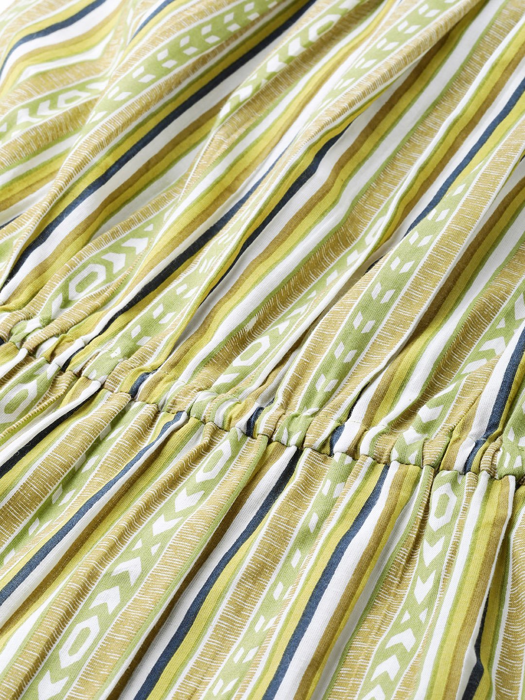 Women Multi Striped Striped Halter Neck Cotton A-Line Dress | LASVINI - Redefining Indian Fashion with Elegance