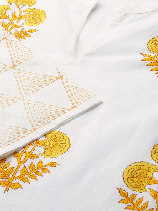 Women White Three-Quarter Sleeves Straight Kurta With Palazzo Set | LASVINI - Redefining Indian Fashion with Elegance