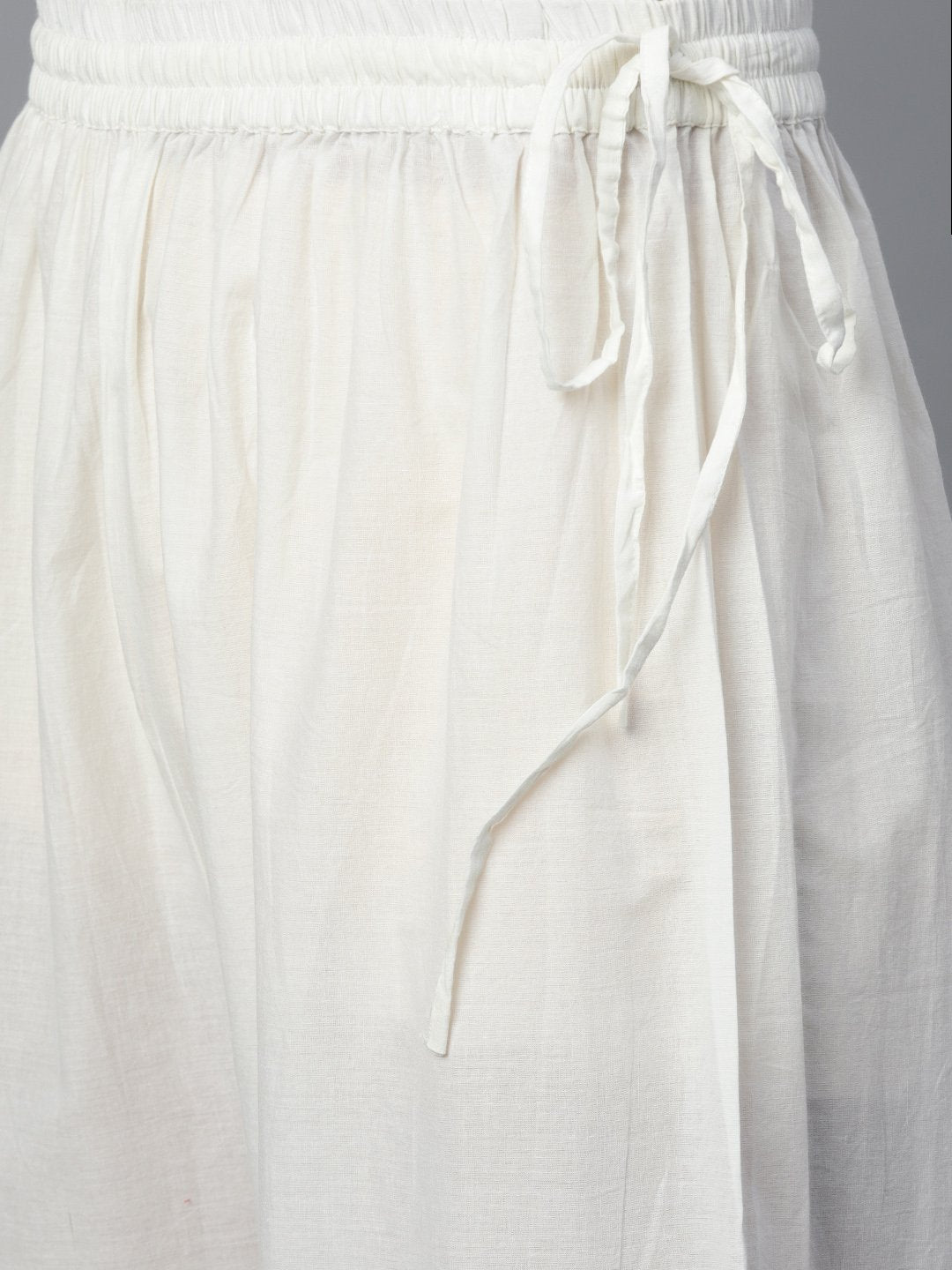 Women White Three-Quarter Sleeves Straight Kurta With Palazzo Set | LASVINI - Redefining Indian Fashion with Elegance