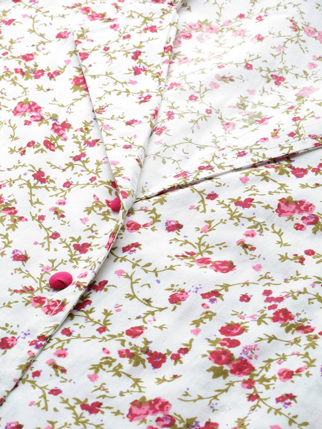 Women White Floral Printed Night Suit | LASVINI - Redefining Indian Fashion with Elegance