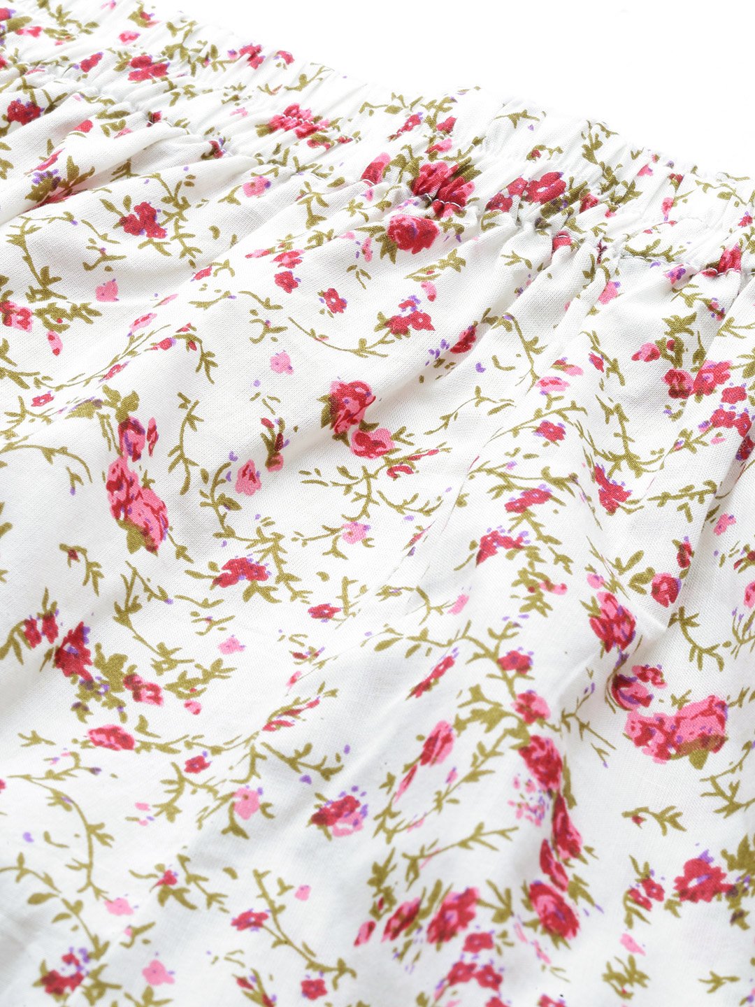 Women White Floral Printed Night Suit | LASVINI - Redefining Indian Fashion with Elegance