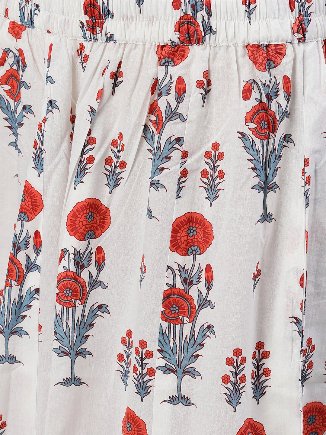 Women White Three-Quarter Sleeves Straight Kurta And Wide Leg Palazzo Set | LASVINI - Redefining Indian Fashion with Elegance