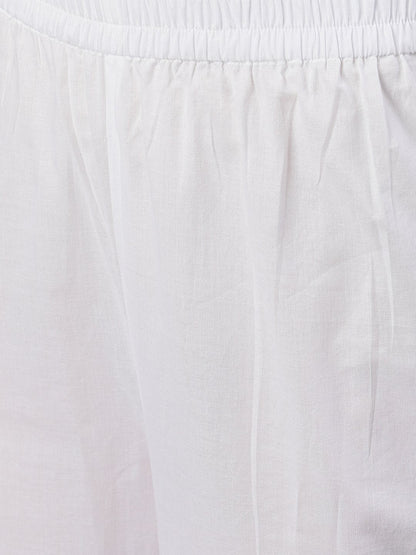 Women Navy Blue Three-Quarter Sleeves Flared Kurta With Palazzo | LASVINI - Redefining Indian Fashion with Elegance