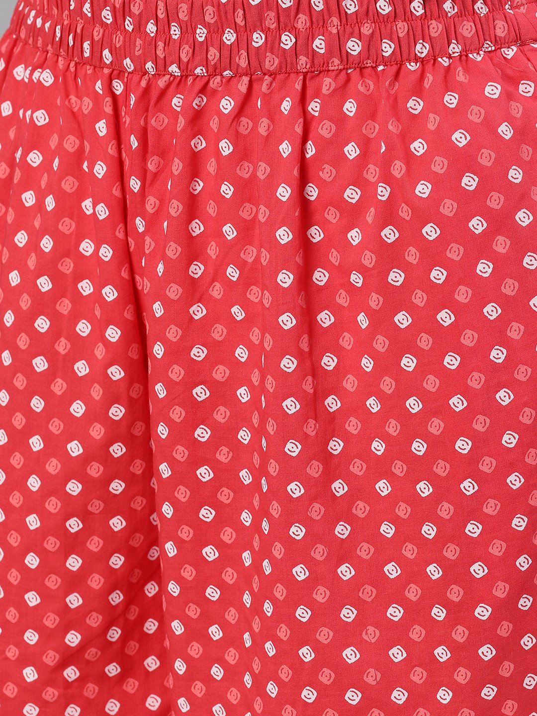 Women Dusky Pink Polkadot Print Trouser | LASVINI - Redefining Indian Fashion with Elegance