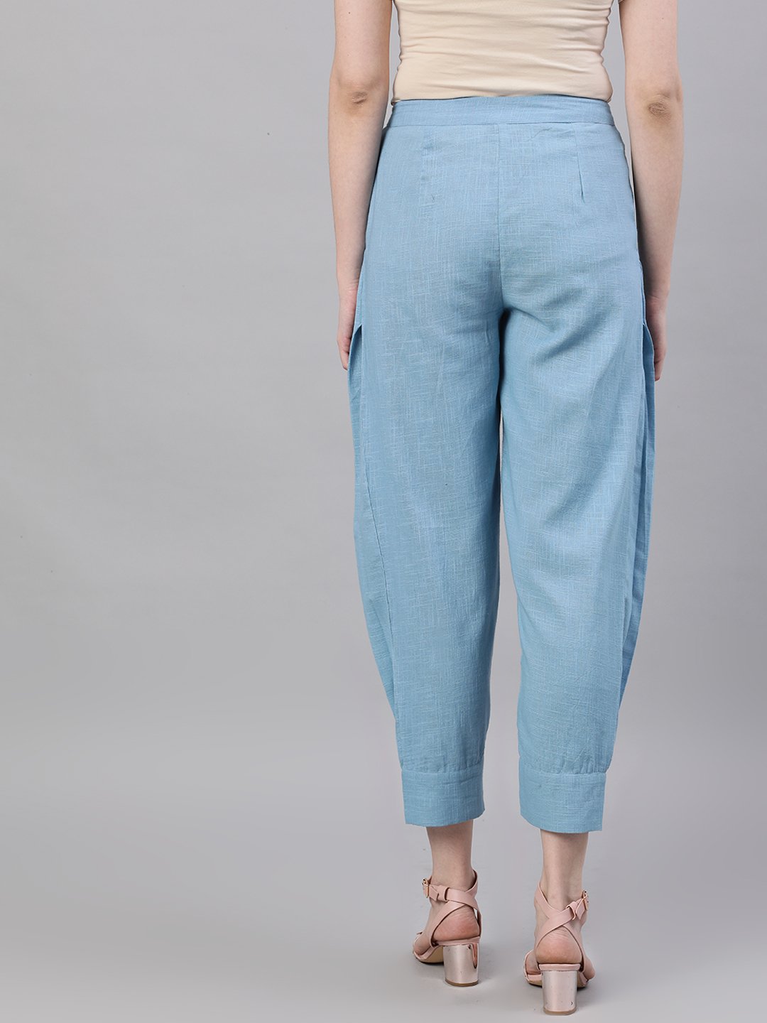 Women Blue Regular Fit Solid Joggers | LASVINI - Redefining Indian Fashion with Elegance