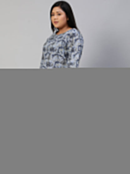 Women Blue Printed Night Suit | LASVINI - Redefining Indian Fashion with Elegance