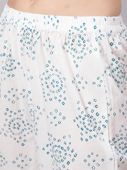 Women Off White Printed Flared Kurta With Trouser & Dupatta | LASVINI - Redefining Indian Fashion with Elegance