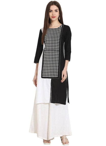Multi 3/4Th Sleeve Cotton Kurta | LASVINI - Redefining Indian Fashion with Elegance
