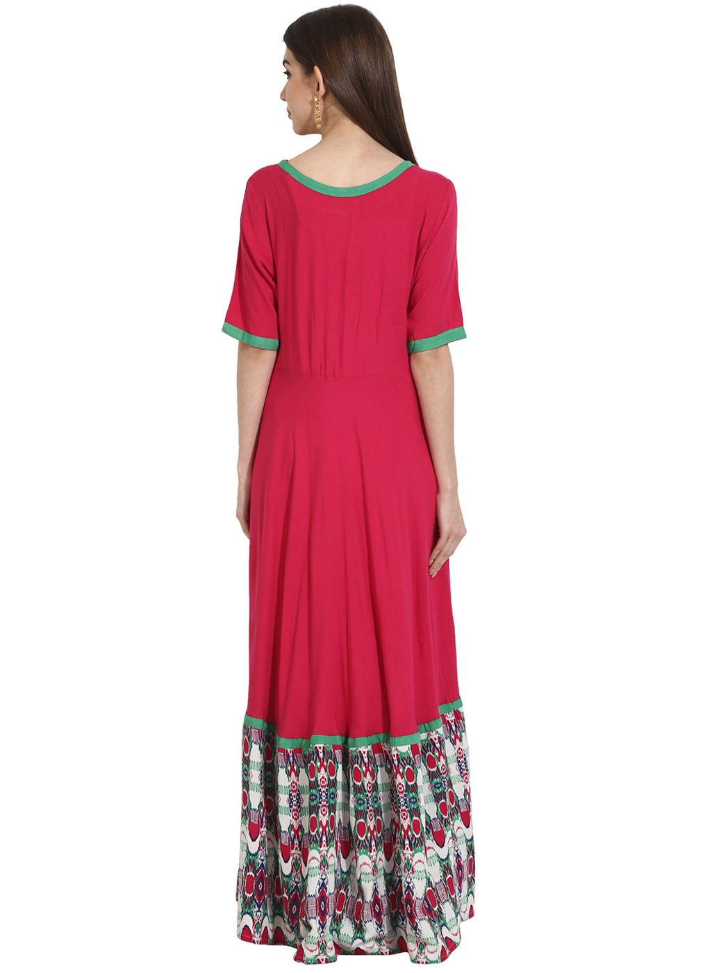 Red Half Sleeve Low Floor Cotton Kurta | LASVINI - Redefining Indian Fashion with Elegance