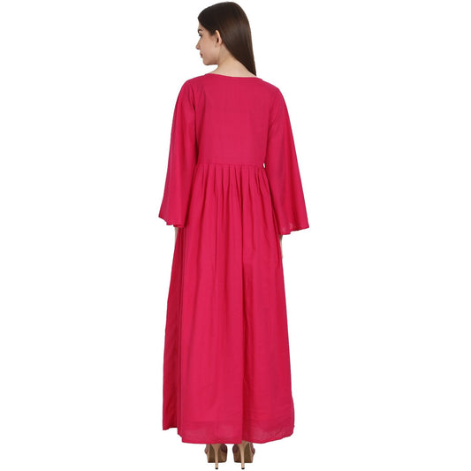 Red Full Sleeve Rayon Front Open A-Line Kurta | LASVINI - Redefining Indian Fashion with Elegance