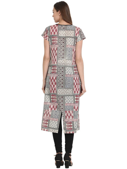 Women Multi Printed Cap Sleeve Cotton Kurta | LASVINI - Redefining Indian Fashion with Elegance
