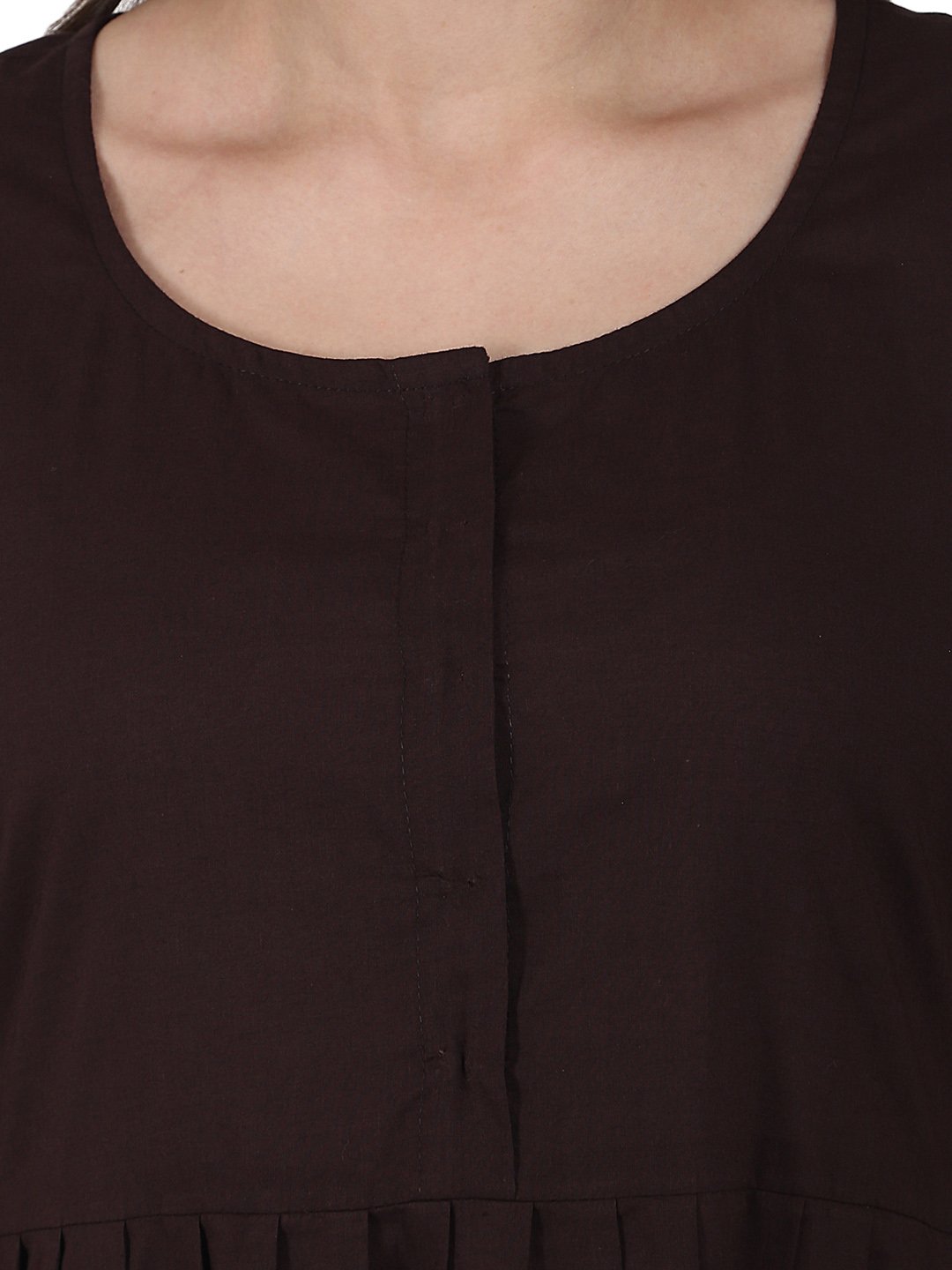 Coffee 3/4 Sleeve Anarkali Kurta With Ankle Length Plazzo & Printed Dupatta | LASVINI - Redefining Indian Fashion with Elegance