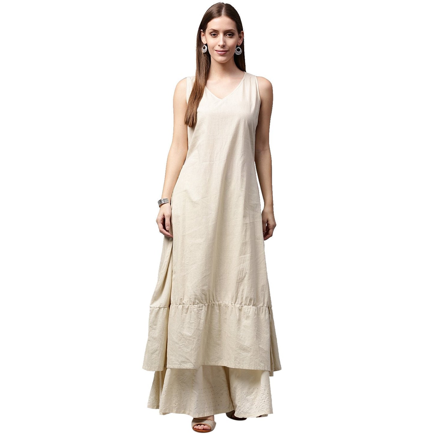 Blue Tie Tie Print 3/4Th Sleeve Cold Shoulder Cotton Double Layer Kurta | LASVINI - Redefining Indian Fashion with Elegance