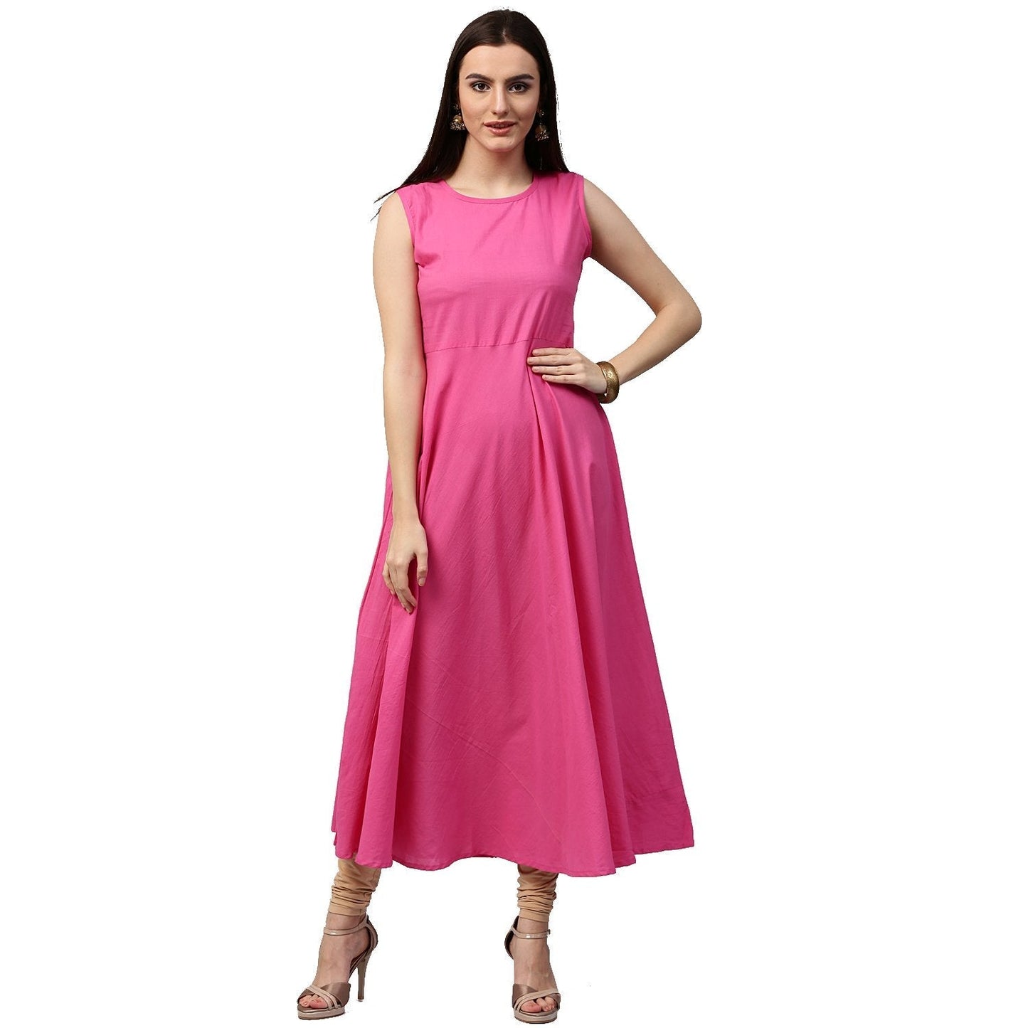 Blue Printed 3/4Th Sleeve Cotton Double Layer Kurta | LASVINI - Redefining Indian Fashion with Elegance