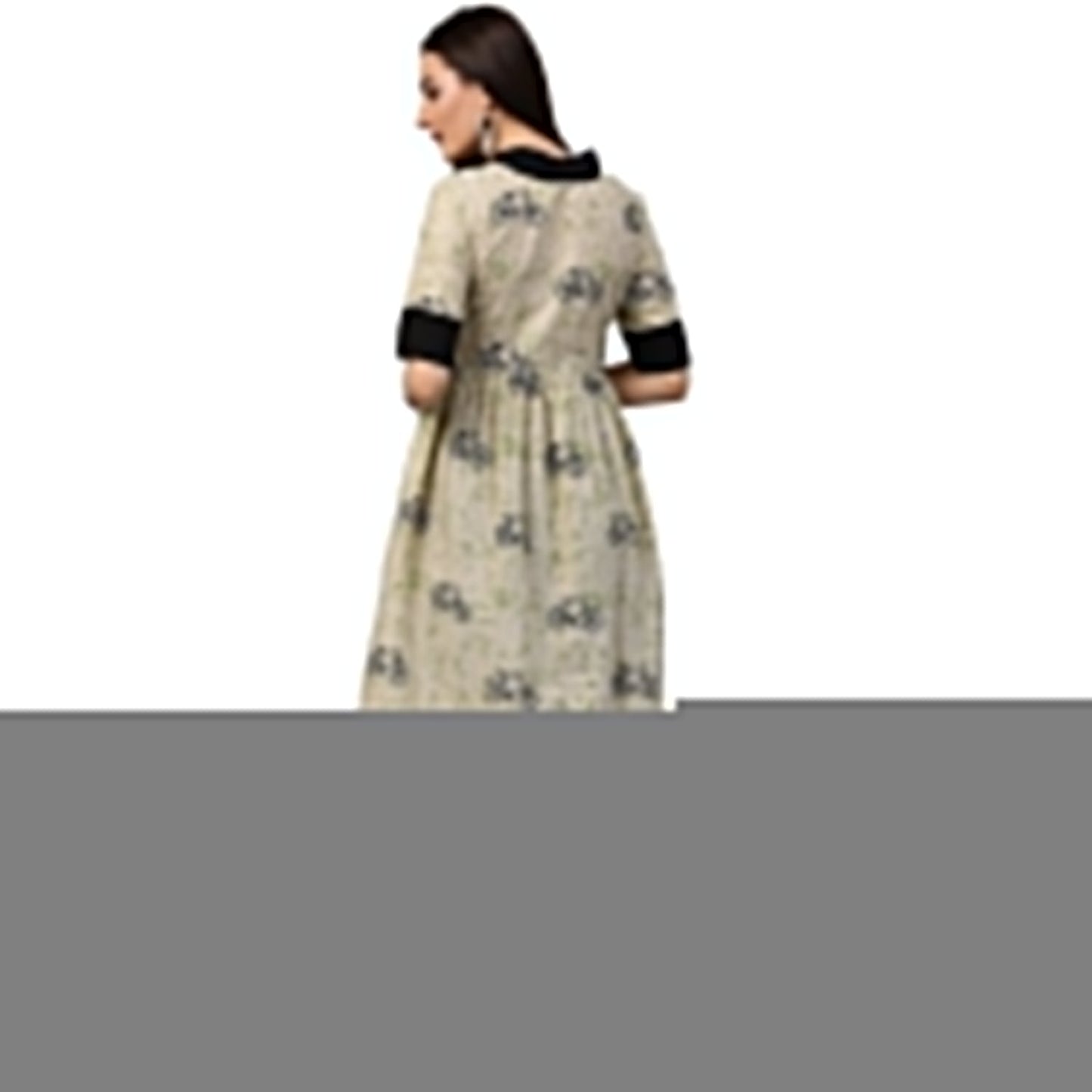 White Cycle Printed Half Sleeve Cotton Anarkali Kurta | LASVINI - Redefining Indian Fashion with Elegance
