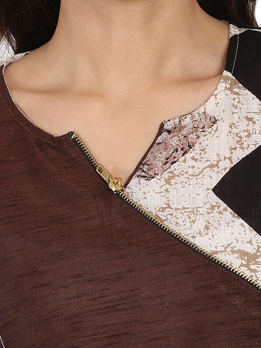 Black Printed 3/4Th Sleeve Cotton Slub Angrakha Kurta | LASVINI - Redefining Indian Fashion with Elegance