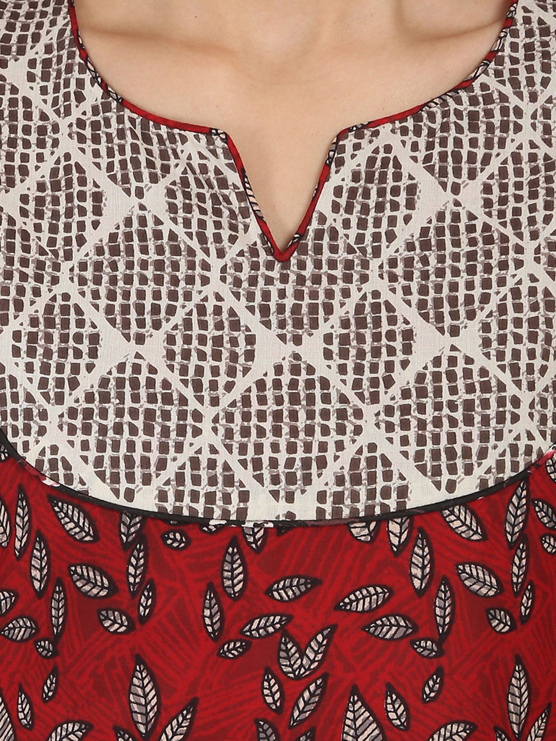 Black Printed 3/4Th Sleeve Double Layer Cotton Anarkali Kurta | LASVINI - Redefining Indian Fashion with Elegance