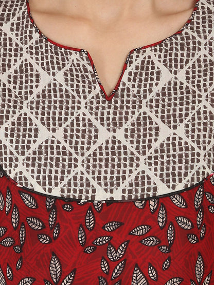 Black Printed 3/4Th Sleeve Double Layer Cotton Anarkali Kurta | LASVINI - Redefining Indian Fashion with Elegance